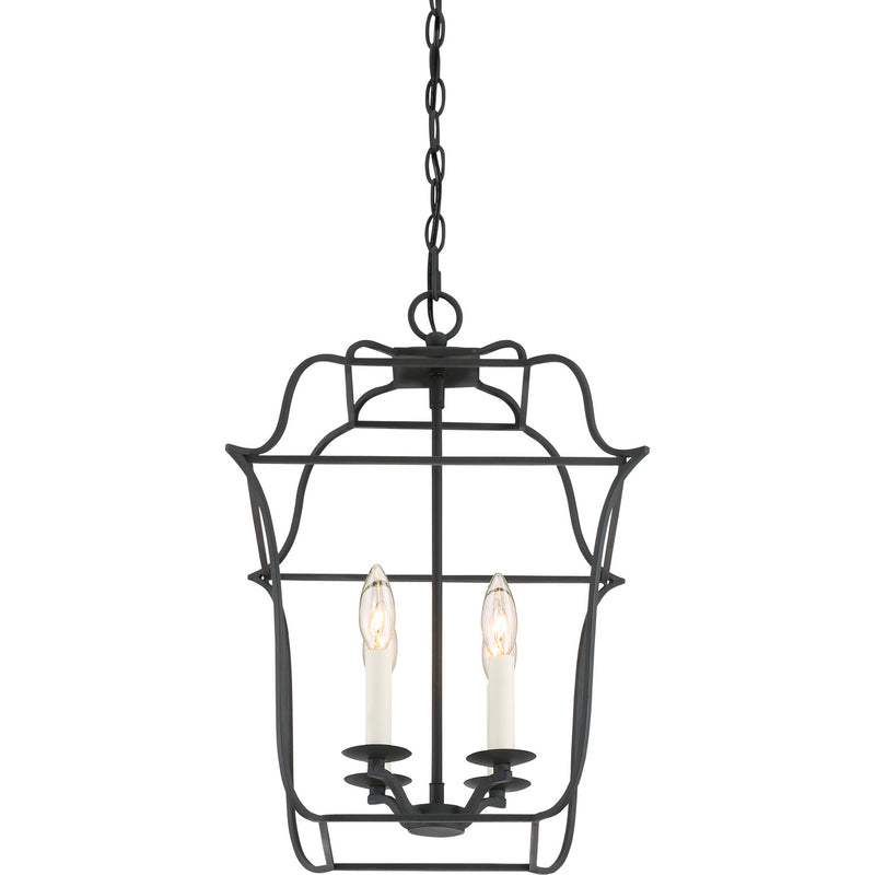 Quoizel GLY5204BA Four Light Foyer Pendant, Royal Ebony