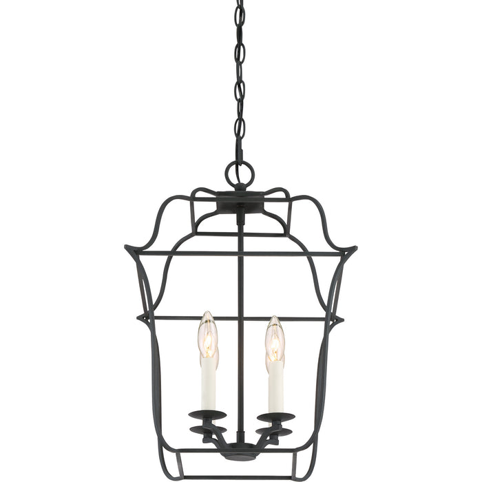 Quoizel GLY5204BA Four Light Foyer Pendant, Royal Ebony