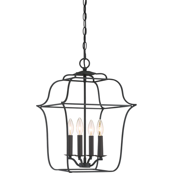 Quoizel GLY5204BA Four Light Foyer Pendant, Royal Ebony