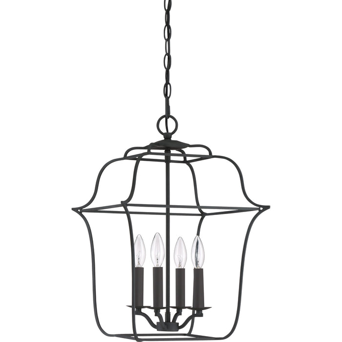 Quoizel GLY5204BA Four Light Foyer Pendant, Royal Ebony