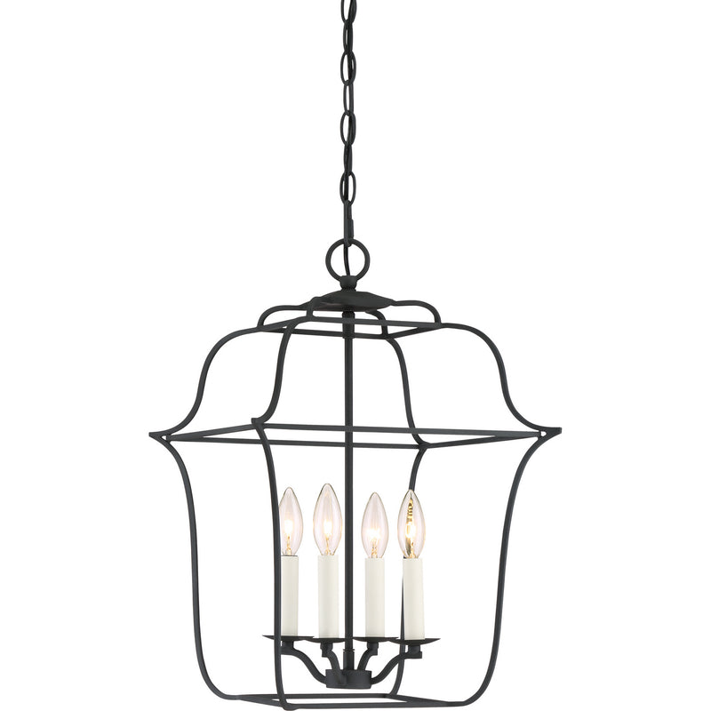 Quoizel GLY5204BA Four Light Foyer Pendant, Royal Ebony