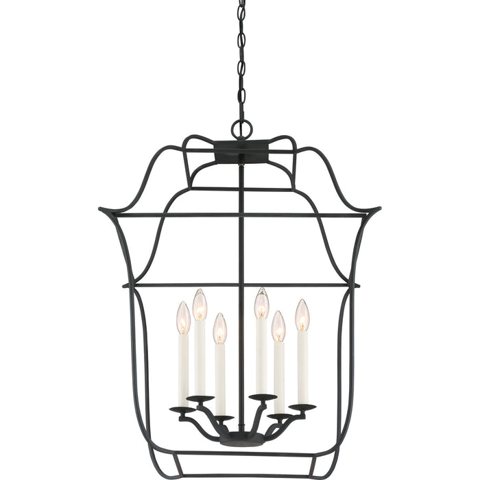 Quoizel GLY5206BA Six Light Foyer Pendant, Royal Ebony