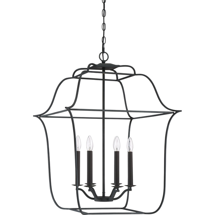 Quoizel GLY5206BA Six Light Foyer Pendant, Royal Ebony