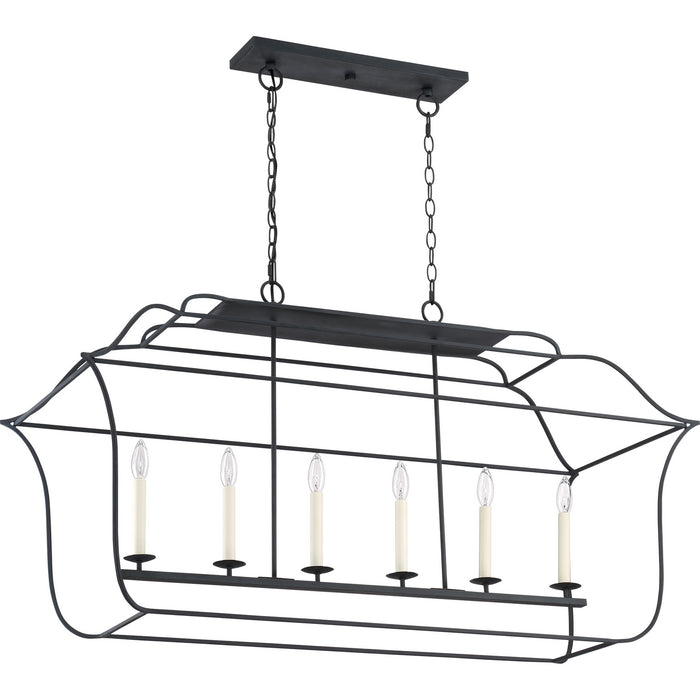 Quoizel GLY648BA Six Light Island Chandelier, Royal Ebony