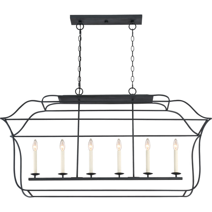 Quoizel GLY648BA Six Light Island Chandelier, Royal Ebony