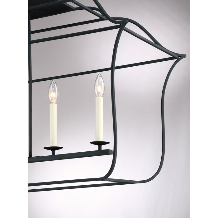 Quoizel GLY648BA Six Light Island Chandelier, Royal Ebony
