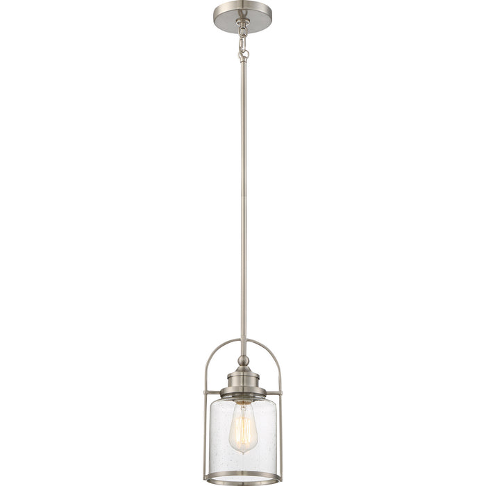 Quoizel QPP2781BN One Light Mini Pendant, Brushed Nickel