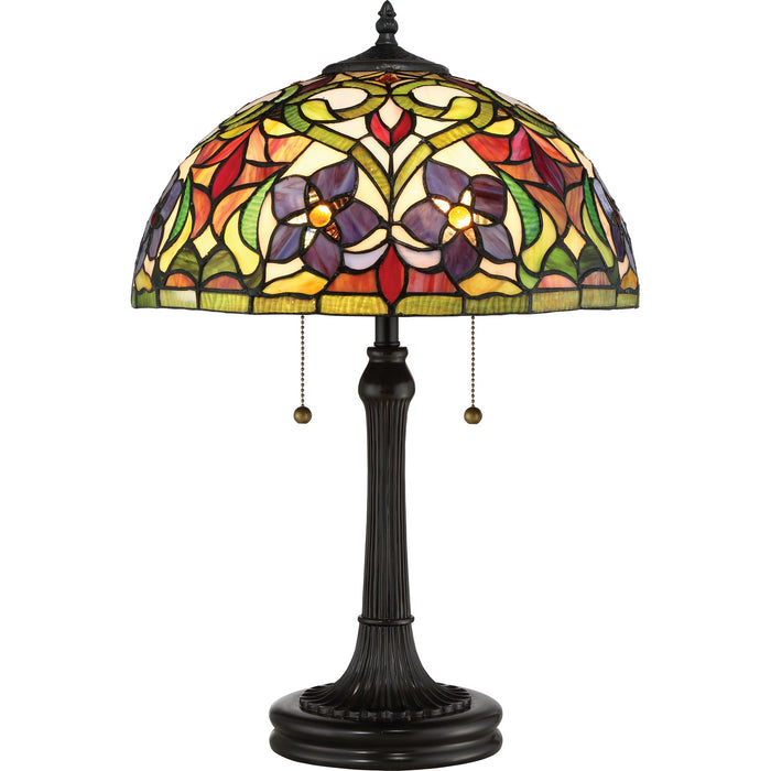 Quoizel TFVT6323VB Two Light Table Lamp, Vintage Bronze