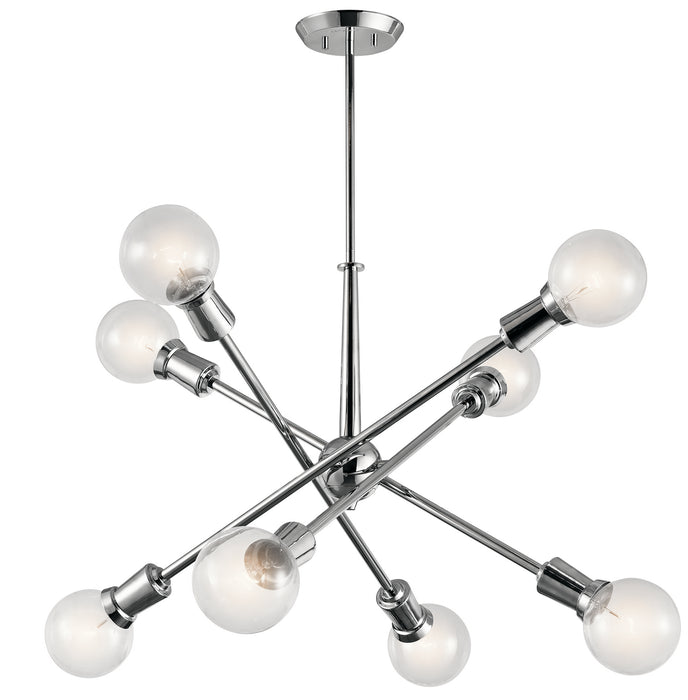 Kichler 43118CH Eight Light Chandelier, Chrome