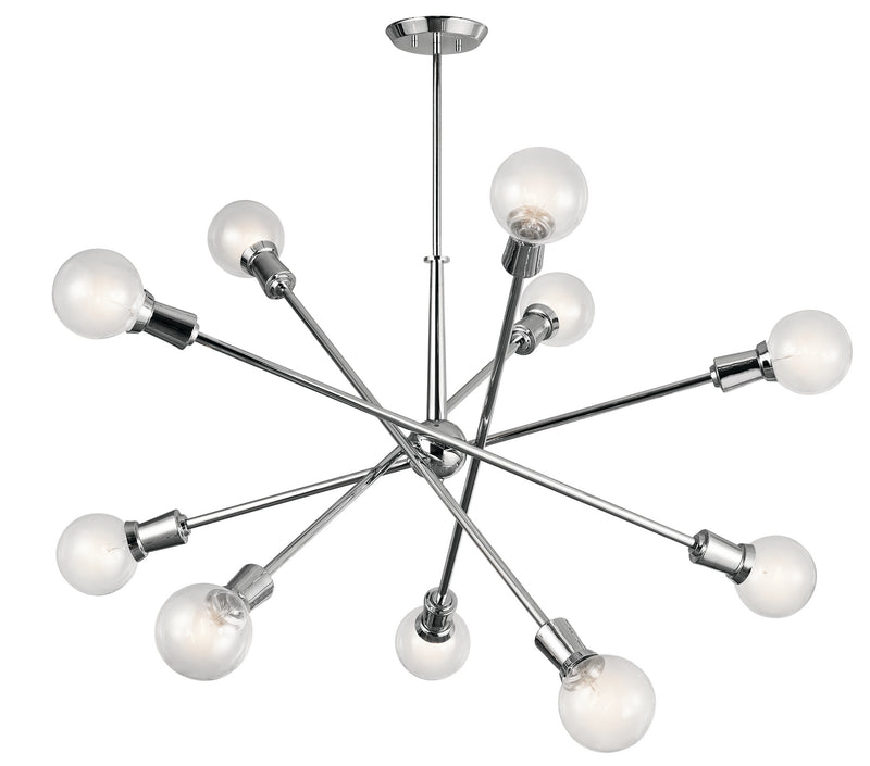 Kichler 43119CH Ten Light Chandelier, Chrome