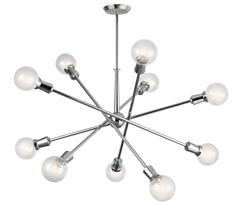 Kichler 43119CH Ten Light Chandelier, Chrome