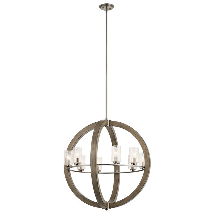 Kichler 43190DAG Eight Light Chandelier, Distressed Antique Gray