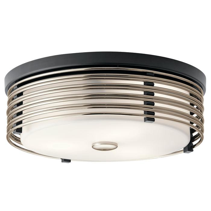 Kichler 43293BK Two Light Flush Mount, Black