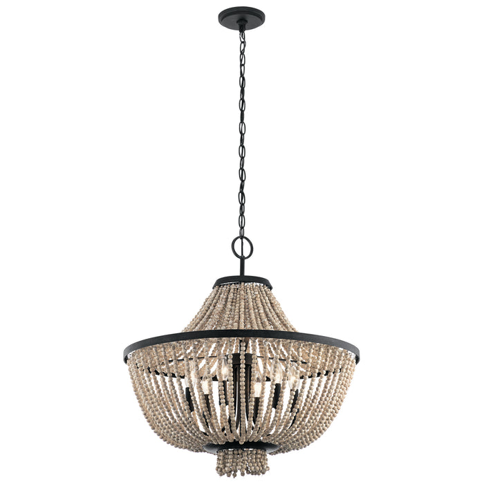 Kichler 43891DBK Six Light Chandelier, Distressed Black