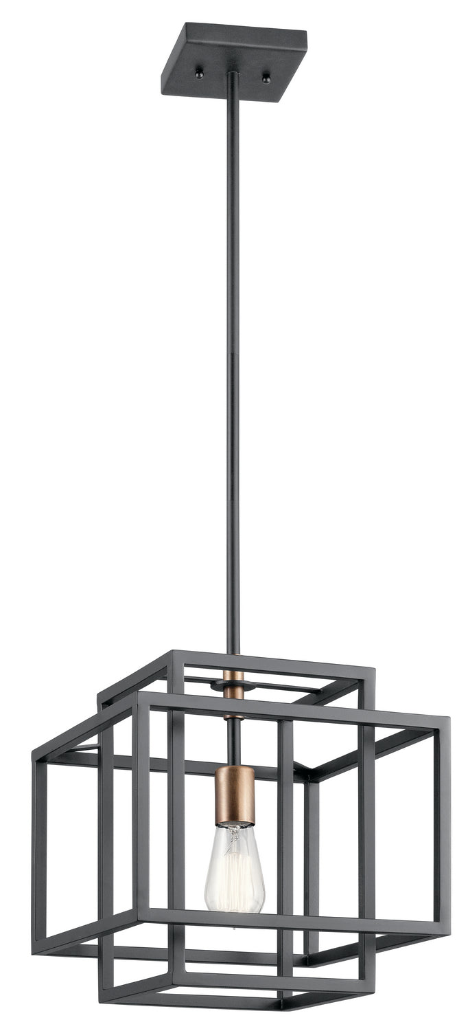 Kichler 43982BK One Light Pendant, Black