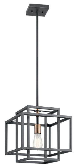 Kichler 43982BK One Light Pendant, Black