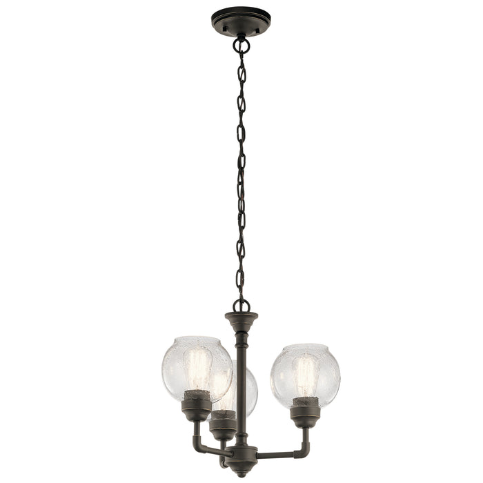 Kichler 43992OZ Three Light Chandelier/Semi Flush Mount, Olde Bronze
