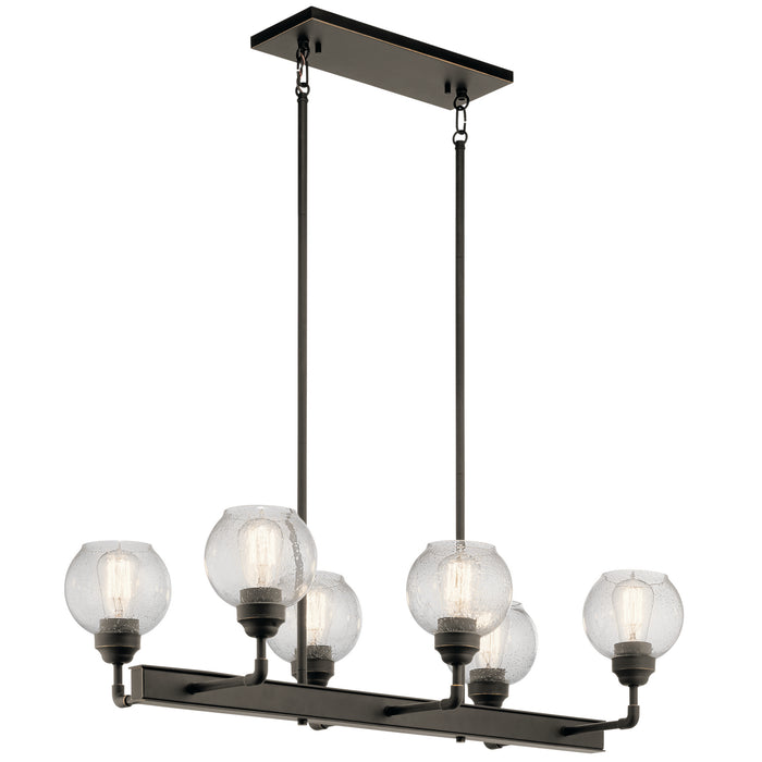 Kichler 43994OZ Six Light Linear Chandelier, Olde Bronze