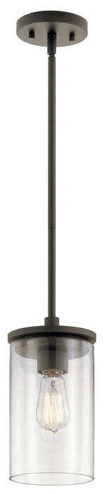 Kichler 43996OZ One Light Mini Pendant, Olde Bronze