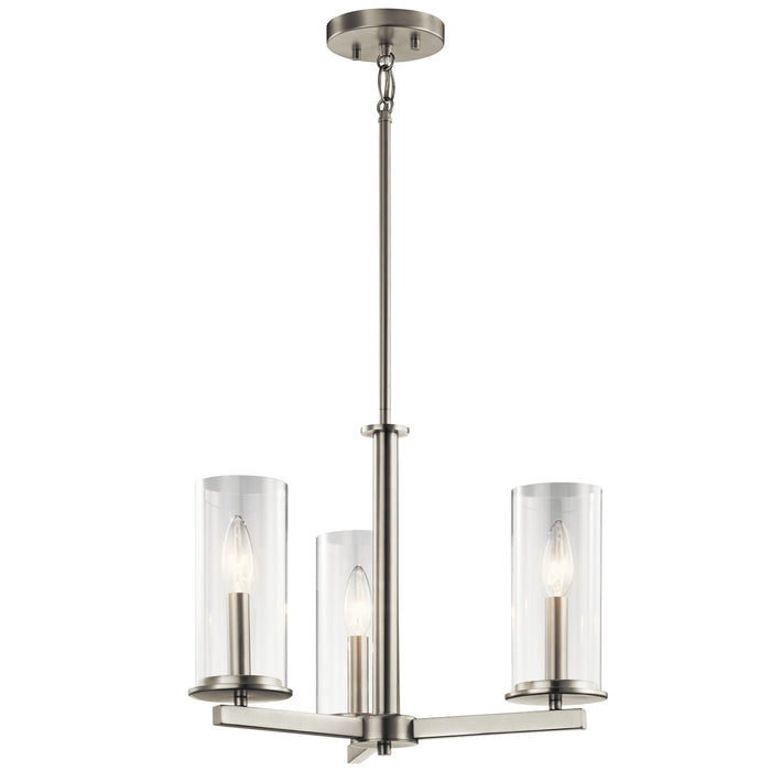 Kichler 43997NI Three Light Chandelier/Semi Flush, Brushed Nickel