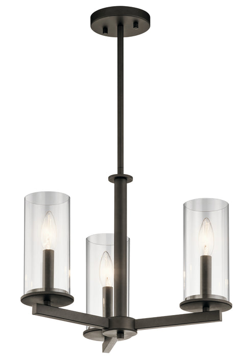 Kichler 43997OZ Three Light Chandelier/Semi Flush, Olde Bronze