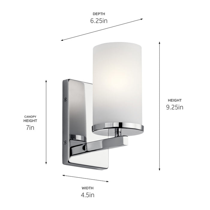 Kichler 45495CH One Light Wall Sconce, Chrome