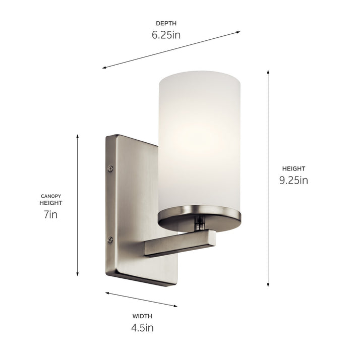 Kichler 45495NI One Light Wall Sconce, Brushed Nickel