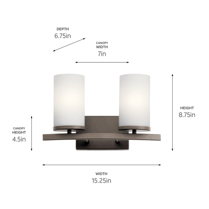 Kichler 45496OZ Two Light Bath, Olde Bronze