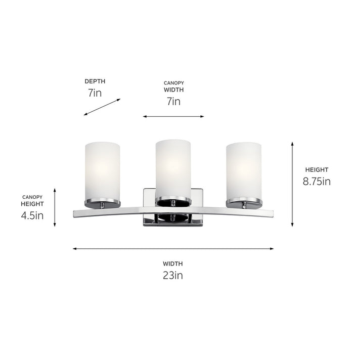 Kichler 45497CH Three Light Bath, Chrome