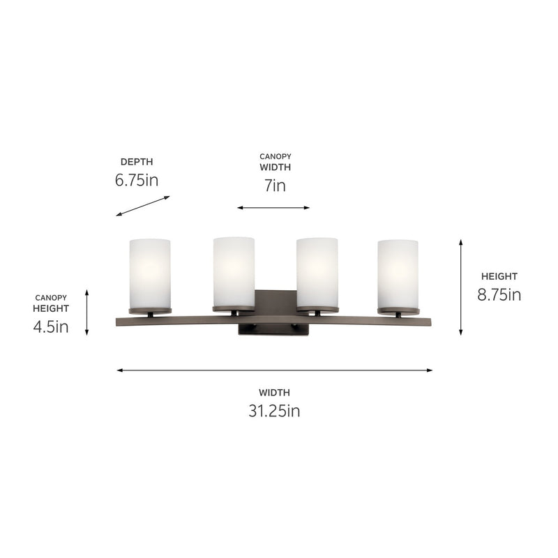 Kichler 45498OZ Four Light Bath, Olde Bronze