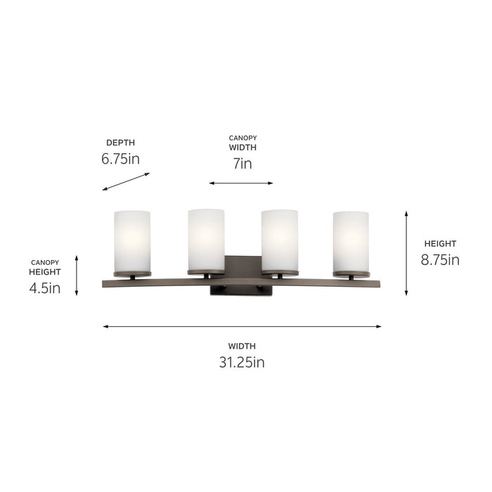 Kichler 45498OZ Four Light Bath, Olde Bronze