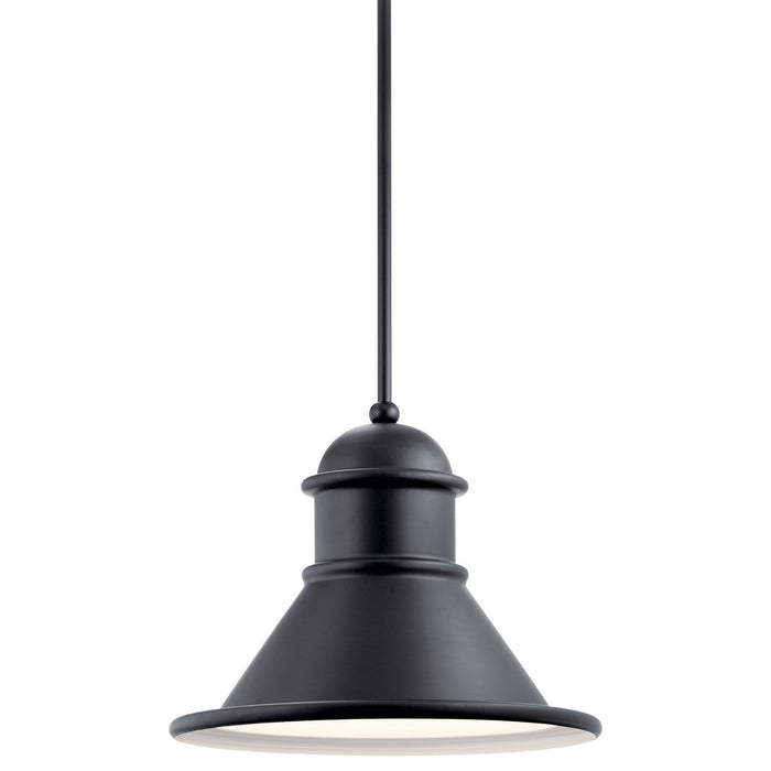 Kichler 49777BK One Light Outdoor Pendant, Black