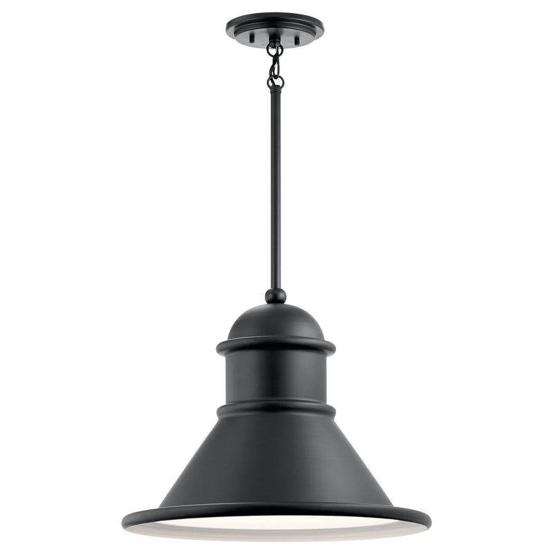 Kichler 49777BK One Light Outdoor Pendant, Black