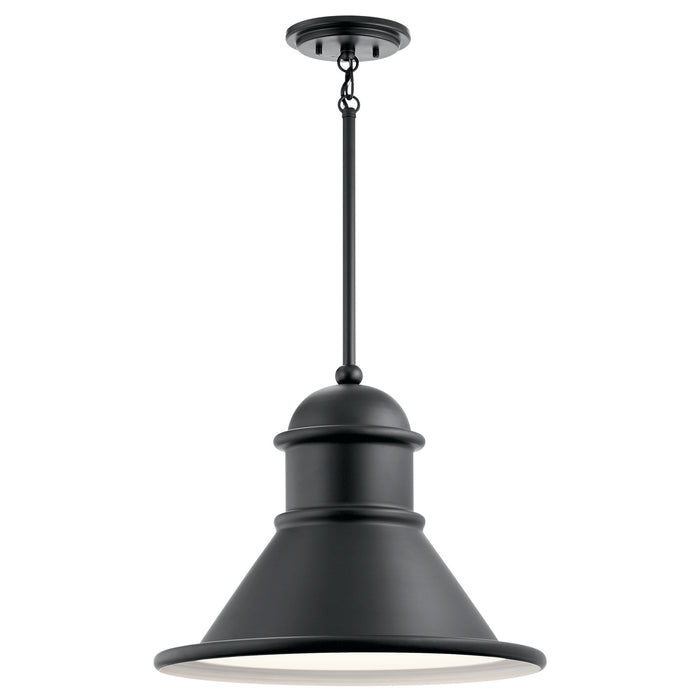Kichler 49777BK One Light Outdoor Pendant, Black