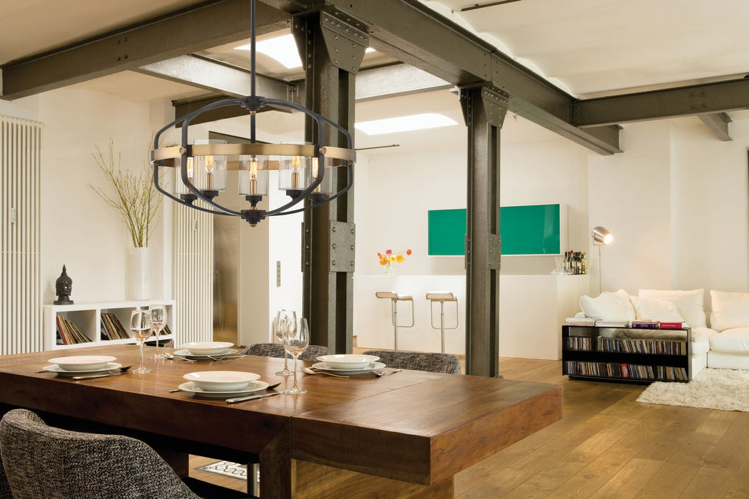 Savoy House 7-8041-5-79 Five Light Pendant, English Bronze and Warm Brass