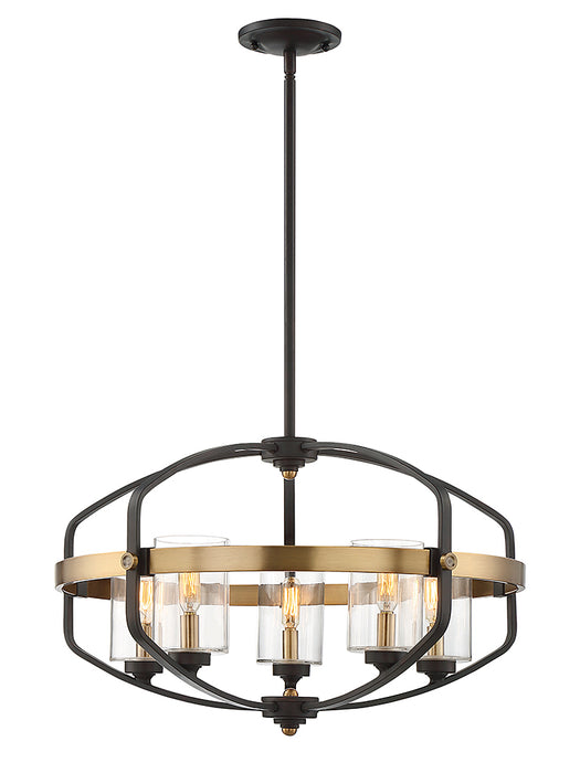 Savoy House 7-8041-5-79 Five Light Pendant, English Bronze and Warm Brass