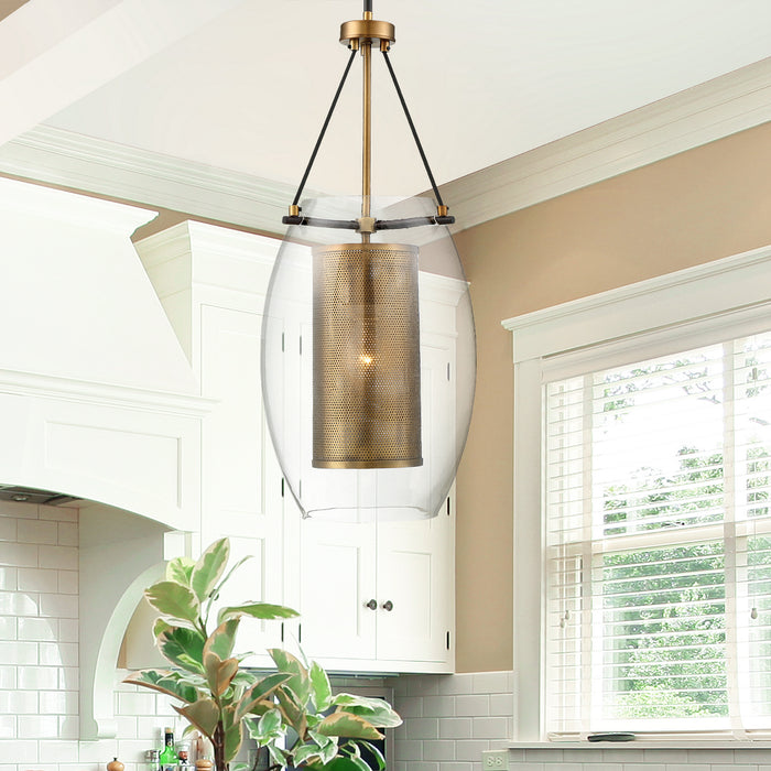 Savoy House 7-9063-1-95 One Light Pendant, Warm Brass with Bronze