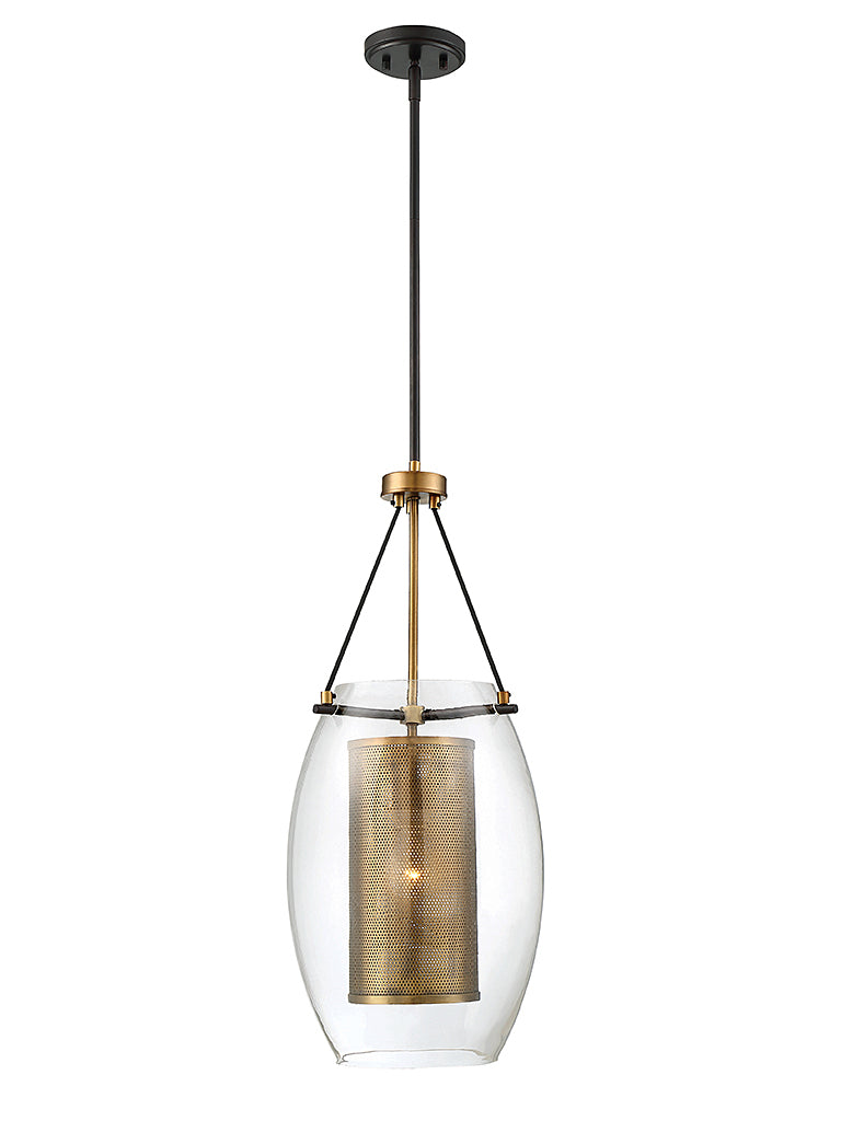 Savoy House 7-9063-1-95 One Light Pendant, Warm Brass with Bronze