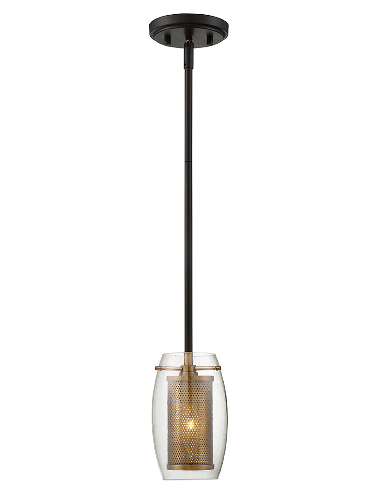 Savoy House 7-9064-1-95 One Light Pendant, Warm Brass with Bronze
