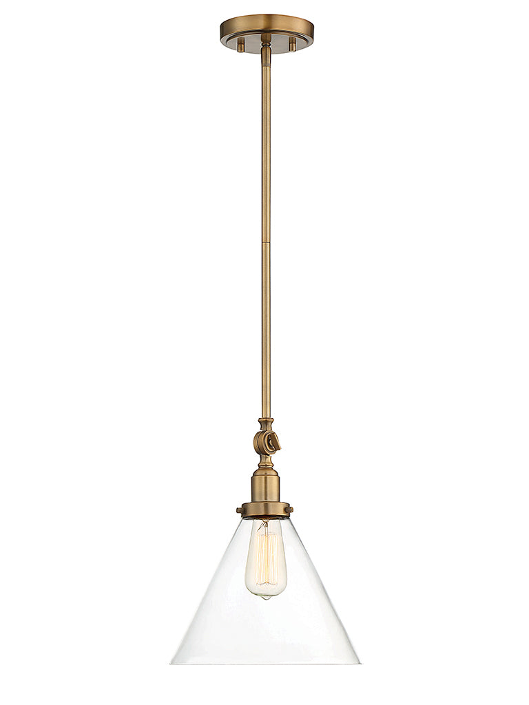 Savoy House 7-9132-1-322 One Light Pendant, Warm Brass
