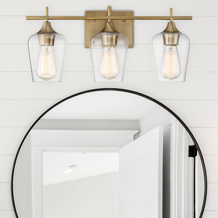 Savoy House 8-4030-3-322 Three Light Bath Bar, Warm Brass