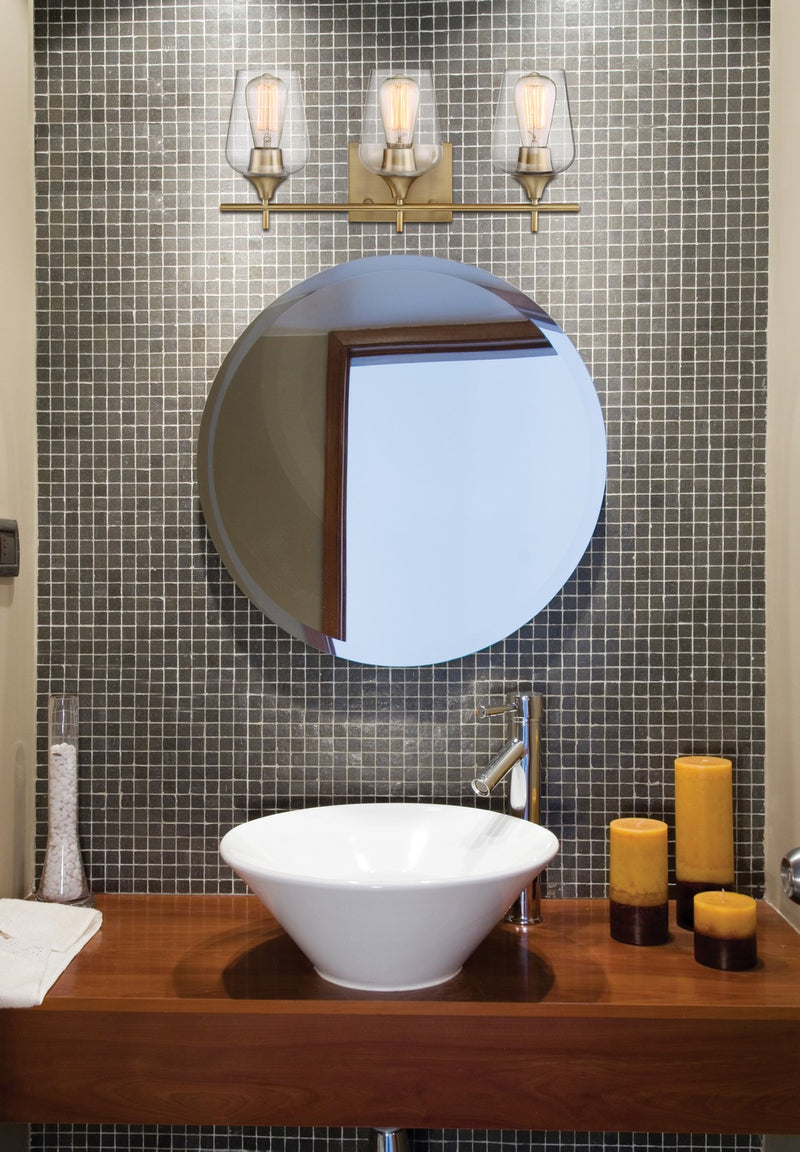 Savoy House 8-4030-3-322 Three Light Bath Bar, Warm Brass