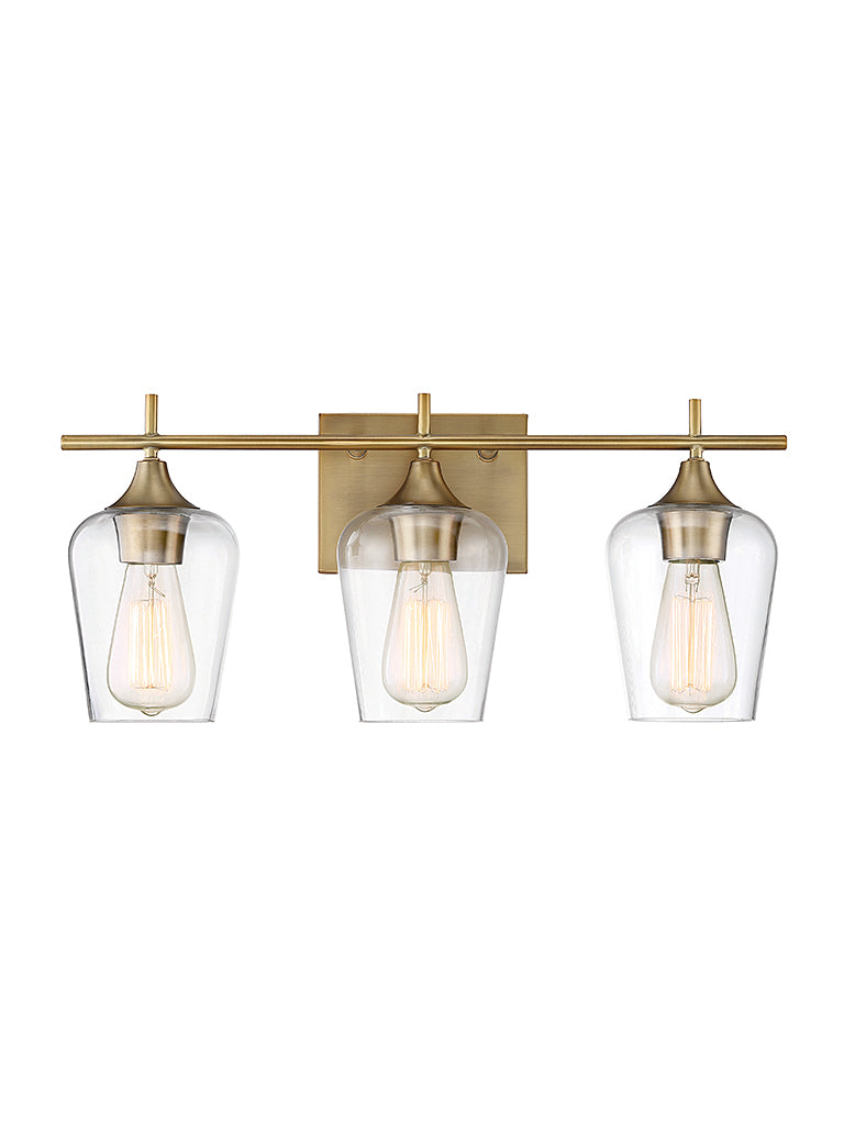 Savoy House 8-4030-3-322 Three Light Bath Bar, Warm Brass
