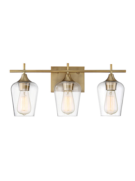 Savoy House 8-4030-3-322 Three Light Bath Bar, Warm Brass