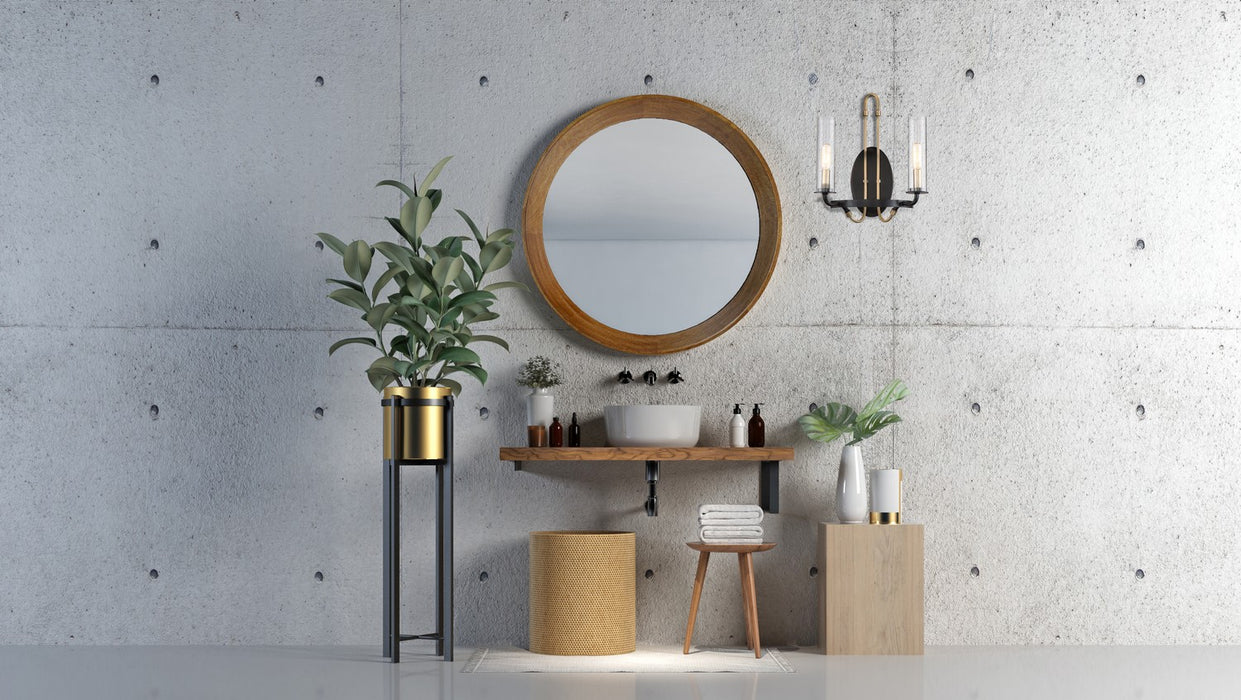 Savoy House 9-8073-2-51 Two Light Wall Sconce, Vintage Black with Warm Brass