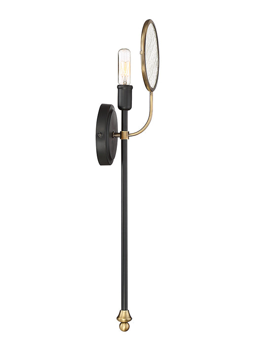 Savoy House 9-9157-1-51 One Light Wall Sconce, Vintage Black with Warm Brass