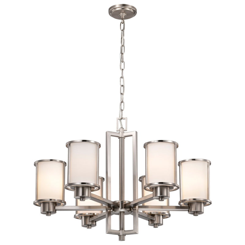 Nuvo Lighting 60-2853 Six Light Chandelier, Brushed Nickel