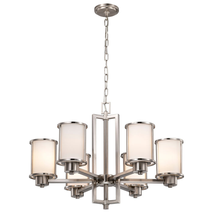 Nuvo Lighting 60-2853 Six Light Chandelier, Brushed Nickel