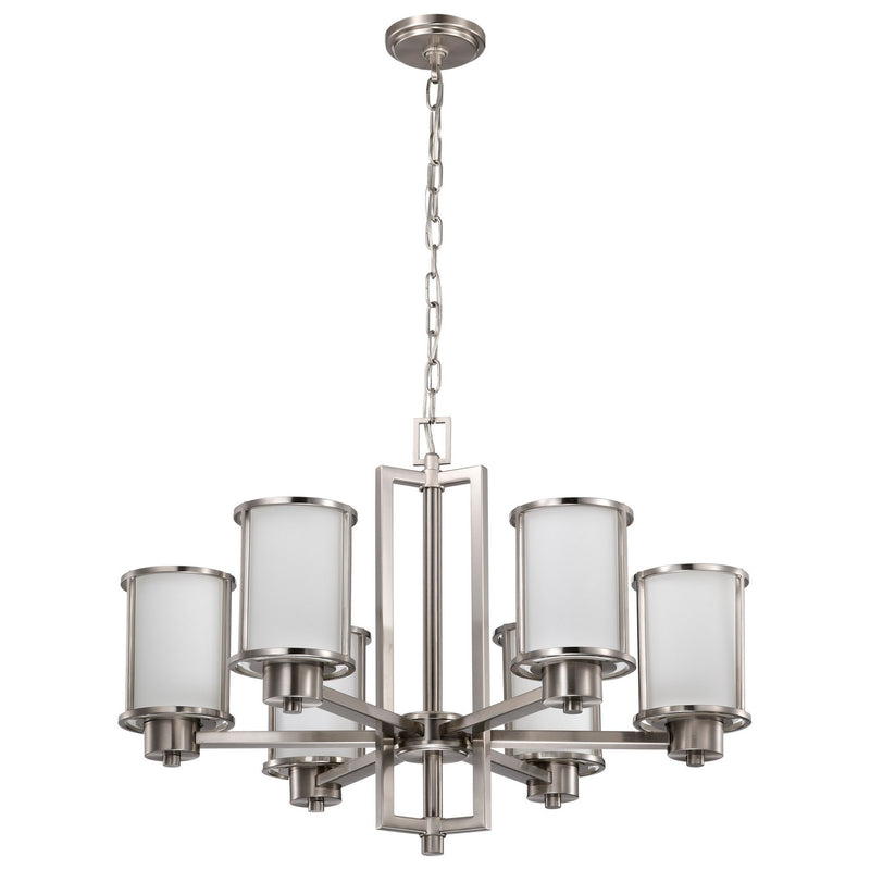 Nuvo Lighting 60-2853 Six Light Chandelier, Brushed Nickel