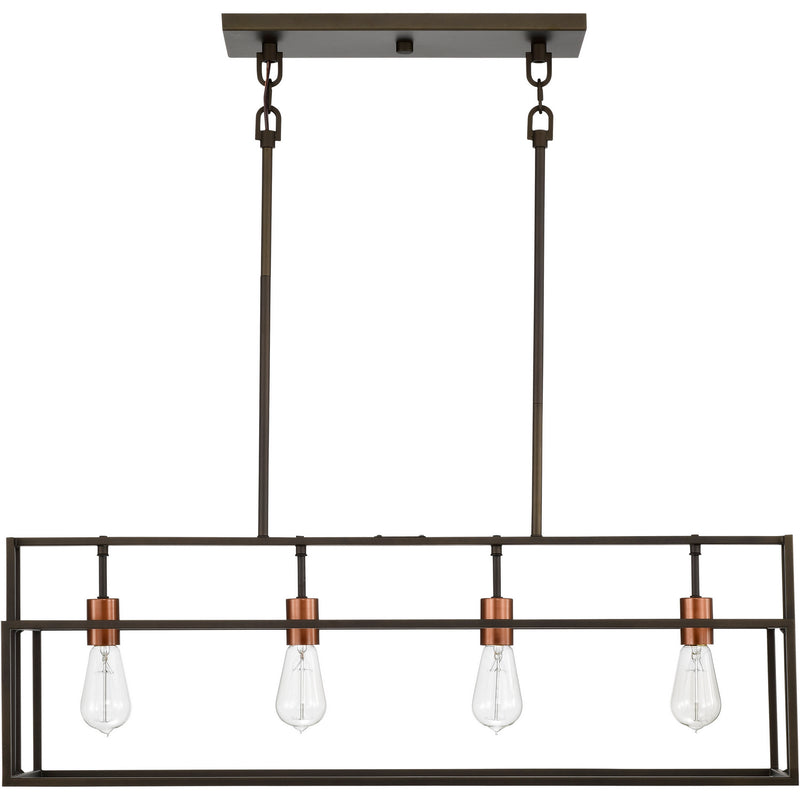 Nuvo Lighting 60-5854 Four Light Island Pendant, Forest Bronze / Copper